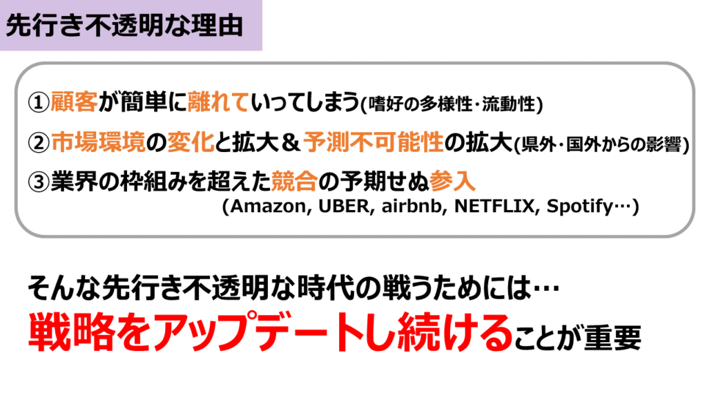先行き不透明な理由