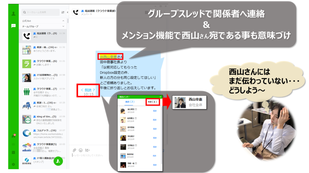 LINE WORKS グループチャット