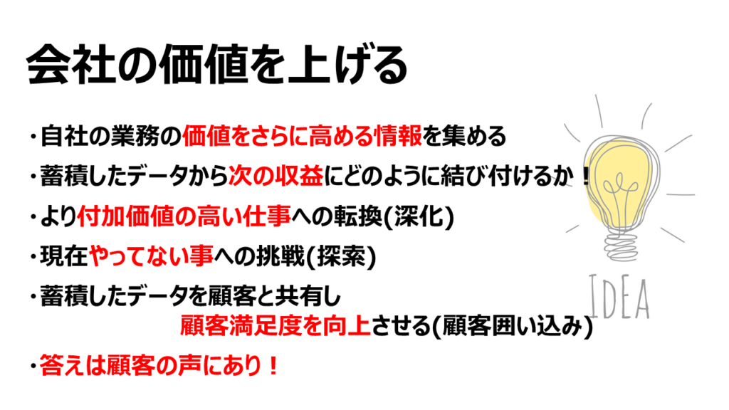会社の価値を上げる