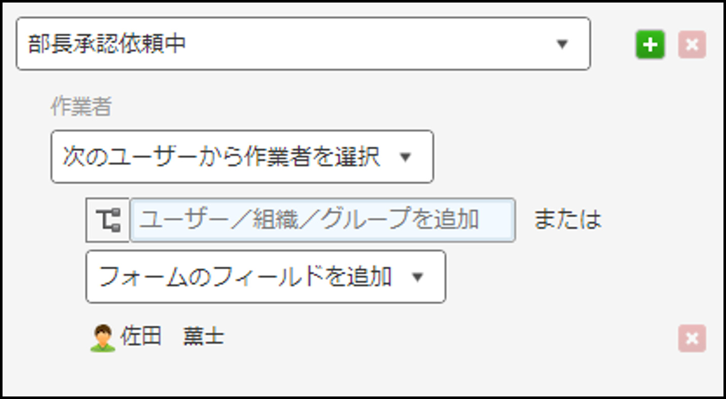 kintone プロセス管理　作業者の設定