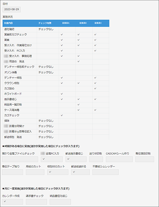 コムデック　日報自動作成　kintone　ファインデンタル