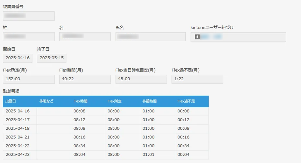 kintone 勤怠管理