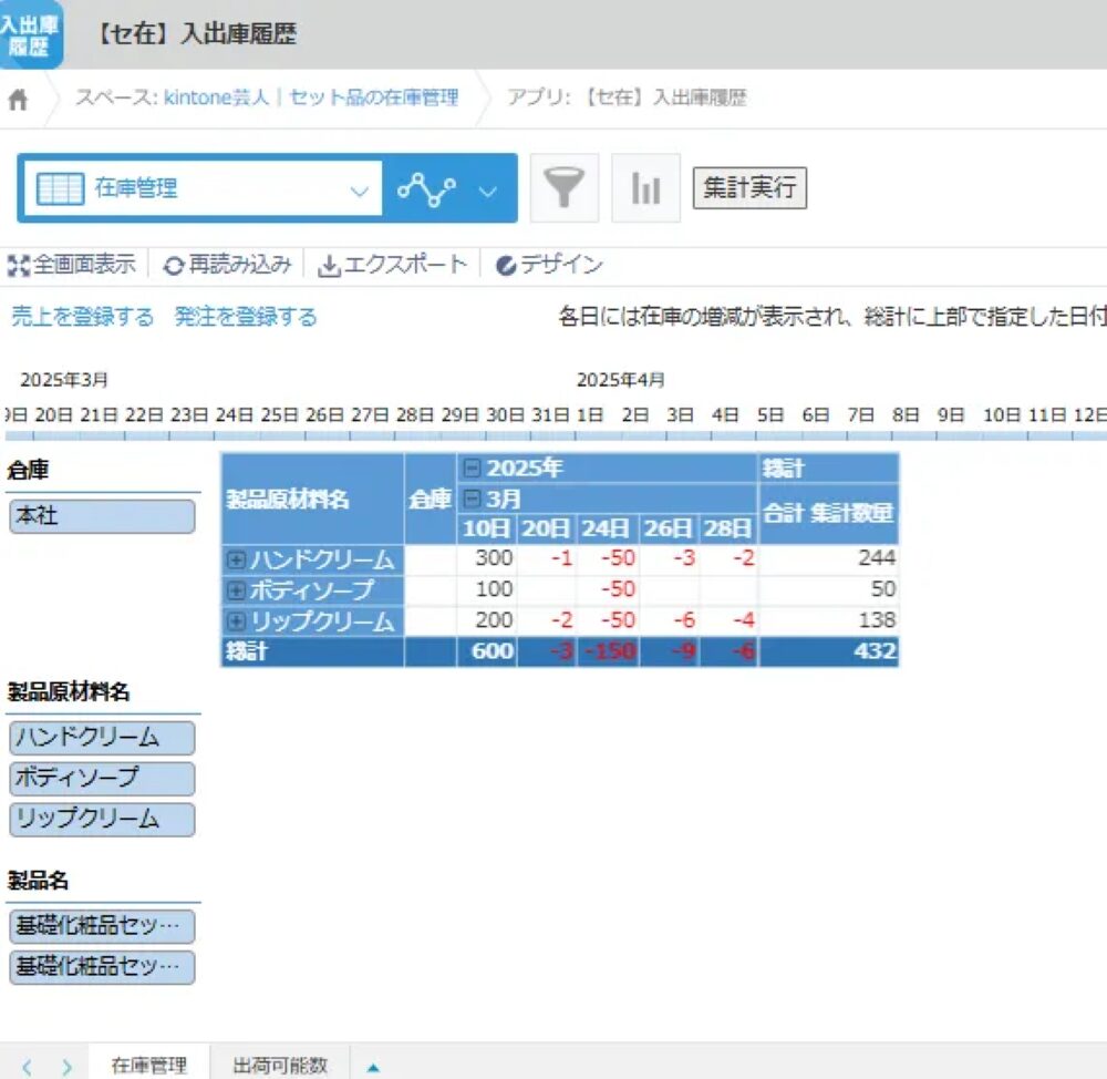 kintone 在庫管理