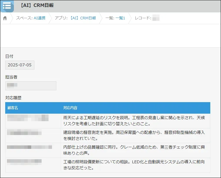 インプットする情報の例