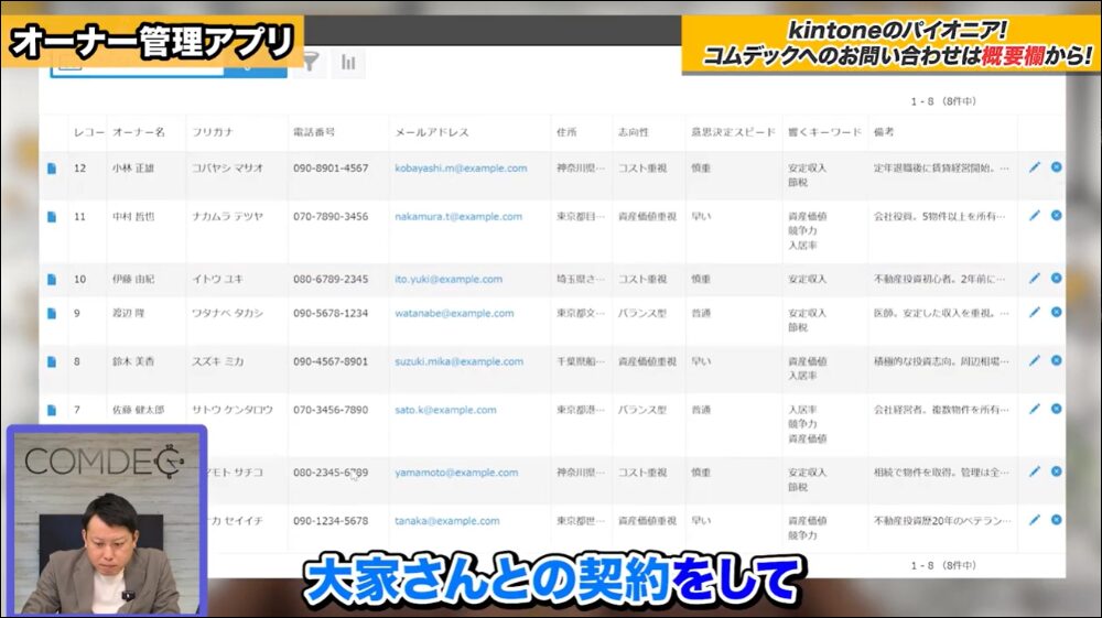 オーナー管理アプリ