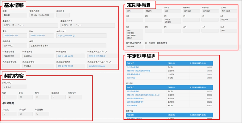 顧問先管理・契約管理