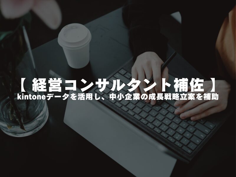 【 経営コンサルタント補佐 】kintoneデータを活用し、中小企業の成長戦略立案を補助！