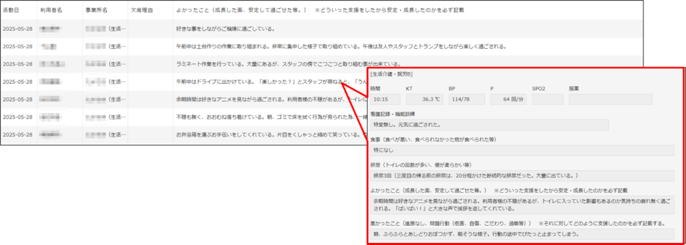生活介護・訪問介護記録